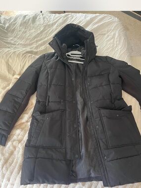 Michael Kors Black Quilted Puffer Coat with Hood